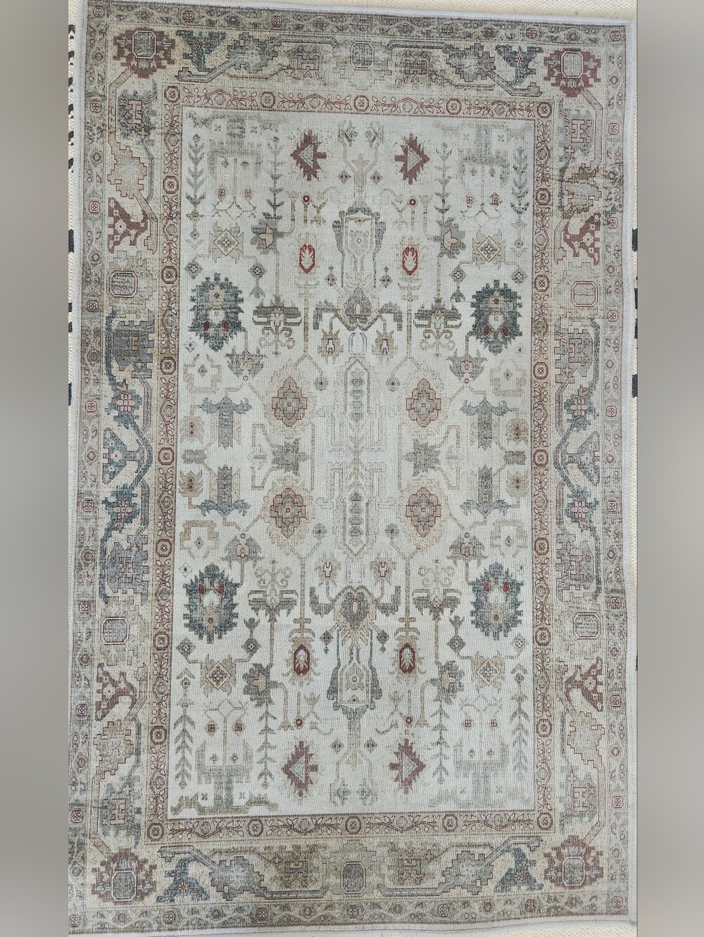 Rug Washable 45" X 27" Blue Grey Multi